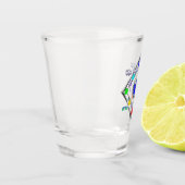 De Silver Dolphins Saga van het Leven en de Logo v Shot Glas (Links)