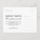 De Silver Glitter van de Fake bewaart het Briefkaa Aankondigingskaart (Achterkant)