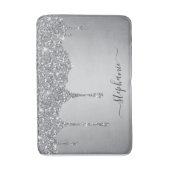 De Silver Glitter van de Naam van de Douane van he Badmat (Voorkant Verticaal)