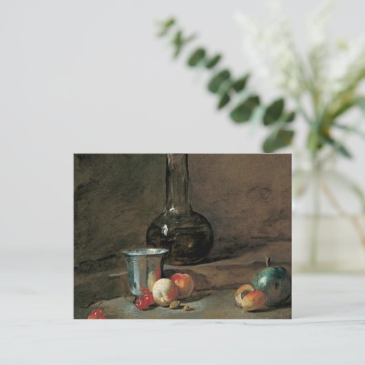 De Silver Goblet van Jean Baptiste Chardin Postcar Briefkaart (Staand voorkant)