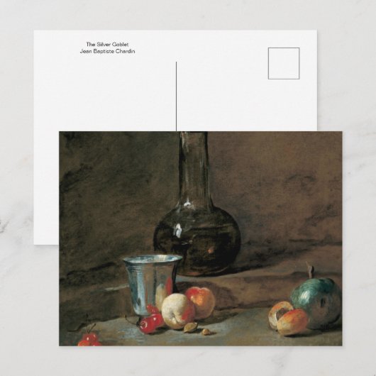 De Silver Goblet van Jean Baptiste Chardin Postcar Briefkaart (Voorkant / Achterkant)