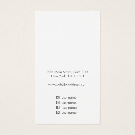 De Silver Waterverf van het Manuscript van de hand Visitekaartje (Achterkant)