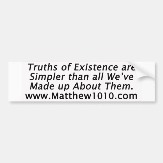De Simple Truths Bumpersticker (Voorkant)