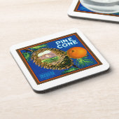 De Sinaasappels van de denneappel Bier Onderzetter (Linkerzijde)