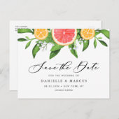 De Sinaasappels van de waterverf en de Graefruits  Aankondigingskaart (Voorkant / Achterkant)