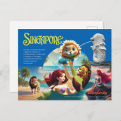 De Singapore Merlion ansichtkaart Briefkaart (Voorkant / Achterkant)