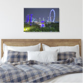 De Singapore Skyline bij nacht Canvas Afdruk (Insitu (Slaapkamer))