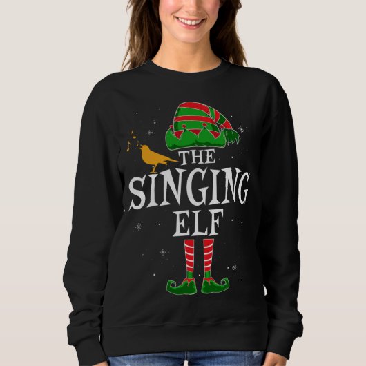 De Singing Elf Matching Family Kerstzanger F Trui (Voorkant)
