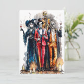 De sinistere soirée Halloween met elegante bemanni Kaart (Staand voorkant)