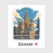 De Sint-Basiliuskathedraal in Moskou Sticker (Vel)