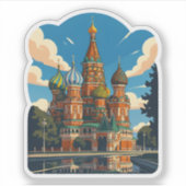 De Sint-Basiliuskathedraal in Moskou Sticker (Voorkant)
