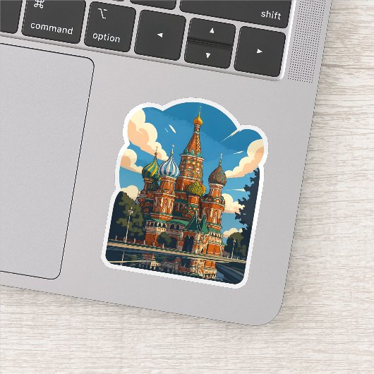De Sint-Basiliuskathedraal in Moskou Sticker (Detail)