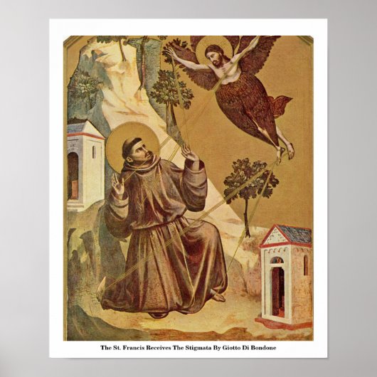 De sint-Francis ontvangt de stigmata Poster (Voorkant)
