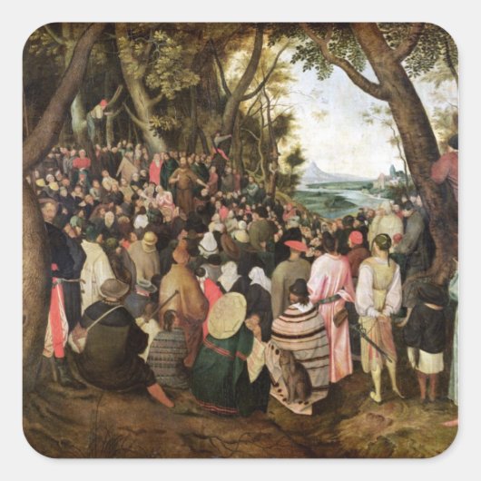 De Sint John de Baptist Vierkante Sticker (Voorkant)