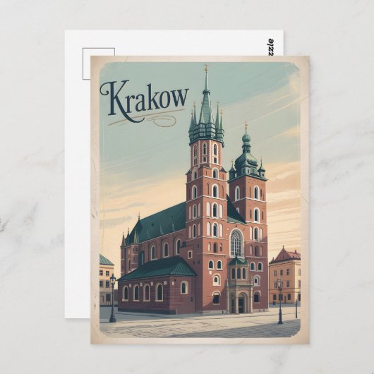 De Sint-Mariabasiliek van Krakau Briefkaart (Voorkant / Achterkant)