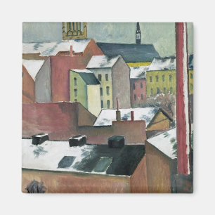 De Sint-Mary-kerk in Bonn in Snow, 1911 Magneet