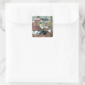 De Sint-Mary-kerk in Bonn in Snow, 1911 Vierkante Sticker (Tas)