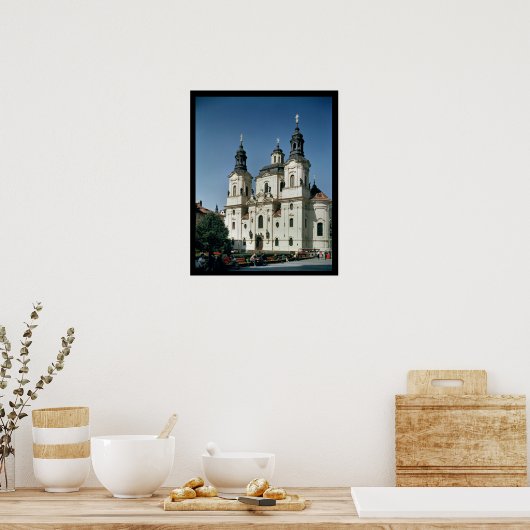 De Sint-Nicolaas-kerk bouwde 1703-61 Poster (Keuken)