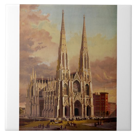 De Sint-Patrickskathedraal in Midtown Manhattan Tegeltje (Voorkant)