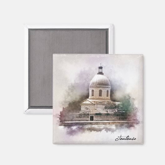 De Sint-Pietersbasiliek van Toulouse. Magneet (Voorkant / Achterkant)