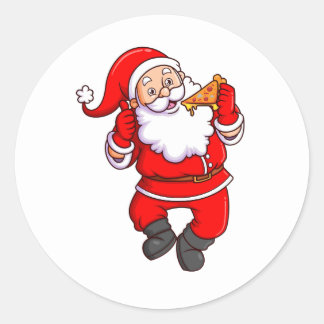 De Sinterklaas is het eten van zeer heerlijke pizz Ronde Sticker