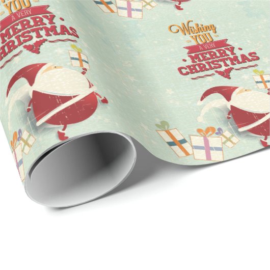 De Sinterklaas van de Retro met Cadeaus Cadeaupapier (Rol Hoek)