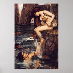 De Siren, door John William Waterhouse - rond 1900 Poster
