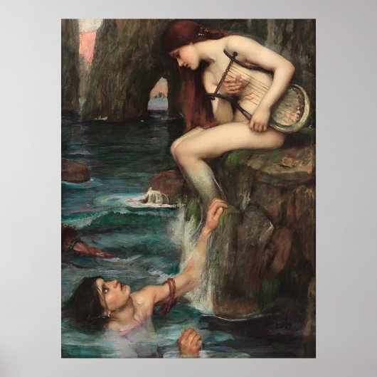 De Siren John William Waterhouse Art Poster (Voorkant)