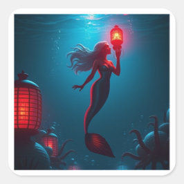 De "SIREN" Vierkante Sticker