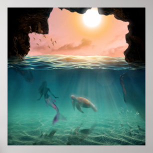 De sirene en de schildpad poster