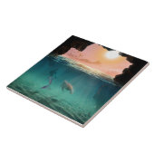 De sirene en de schildpad tegeltje (Zijkant)