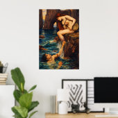De Sirene van John William Waterhouse Poster (Thuiskantoor)