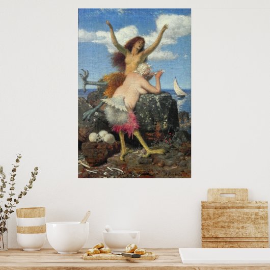 De Sirenen van Arnold Böcklin Poster (Keuken)