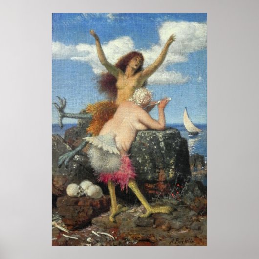 De Sirenen van Arnold Böcklin Poster (Voorkant)