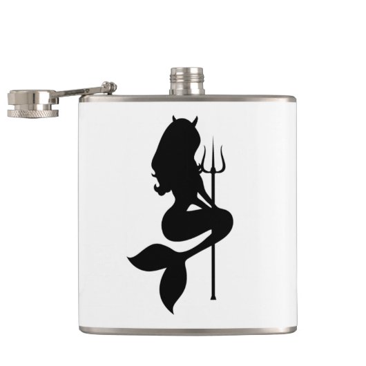 De sirenes van Sin Logo Mark Hip Flask Heupfles (Geopend)