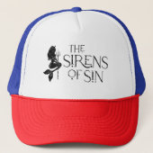 De sirenes van Sin Noodlijdende Logo Trucker Hoed Pet (Voorkant)