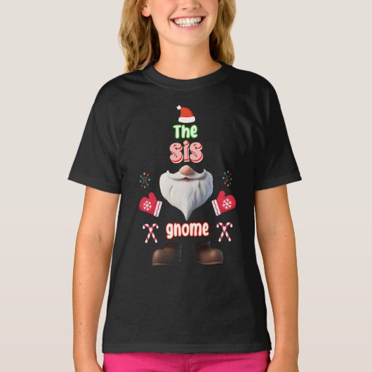 De Sis Gnome Kerst Bijpassende Familie T-shirt (Voorkant)