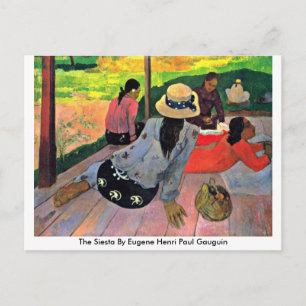 De sista van Eugene Henri Paul Gauguin Briefkaart