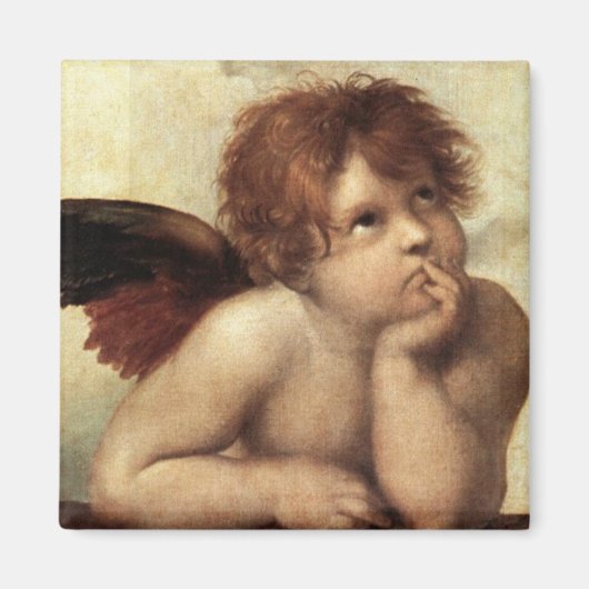 De Sistine Madonna (2de detail) Magneet (Voorkant)