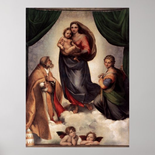De sistine Madonna Canvas print (Voorkant)