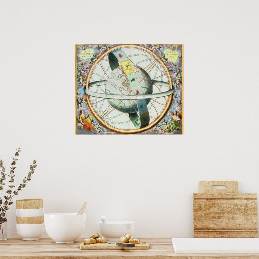 De situatie van de aarde in de Heavens Poster (Keuken)