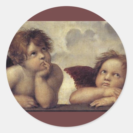 De Sixtijnse Madonna (detail) Ronde Sticker (Voorkant)
