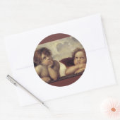 De Sixtijnse Madonna (detail) Ronde Sticker (Envelop)