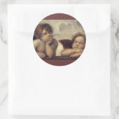 De Sixtijnse Madonna (detail) Ronde Sticker (Tas)
