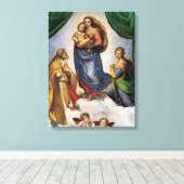 De Sixtijnse Madonna | Rafaël | Canvas Afdruk (Insitu (Houten vloer))