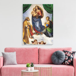 De Sixtijnse Madonna | Rafaël | Canvas Afdruk
