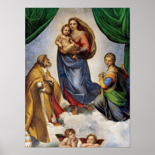 De Sixtijnse Madonna | Rafaël | Poster (Voorkant)