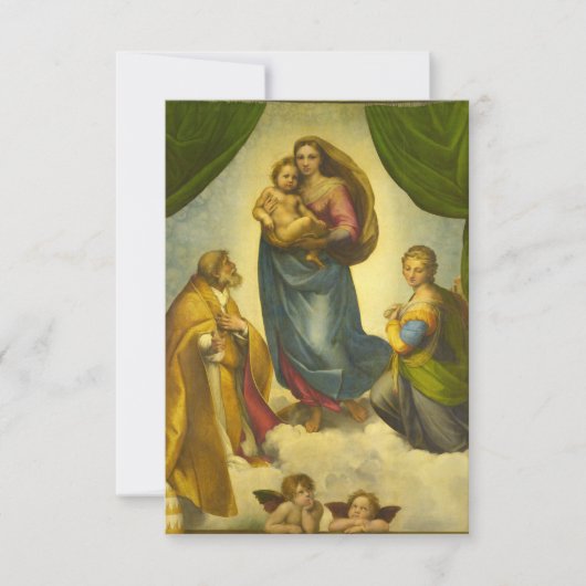 De Sixtijnse Madonna van Rafaël Bedankkaart (Voorkant)
