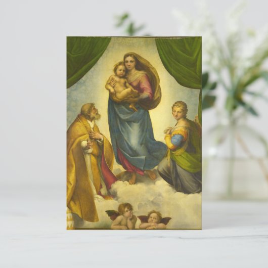 De Sixtijnse Madonna van Rafaël Bedankkaart (Staand voorkant)