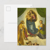 De Sixtijnse Madonna van Rafaël Feestdagenkaart (Voorkant / Achterkant)
